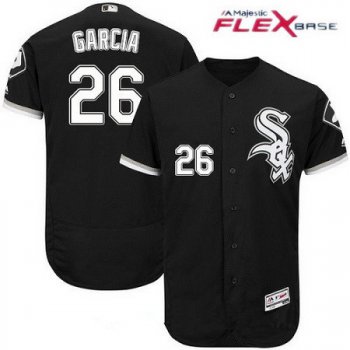 Men's Chicago White Sox #26 Avisail Garcia Black Stitched MLB Majestic Flex Base Jersey