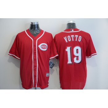 Men's Cincinnati Reds #19 Joey Votto Red Stitched MLB Majestic Cool Base Jersey