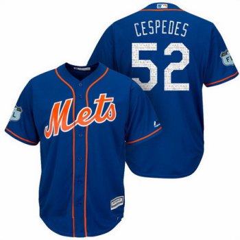 Men's New York Mets #52 Yoenis Cespedes Royal Blue 2017 Spring Training Stitched MLB Majestic Cool Base Jersey