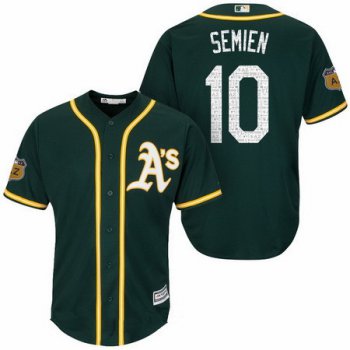 Men's Oakland Athletics #10 Marcus Semien Green 2017 Spring Training Stitched MLB Majestic Cool Base Jersey