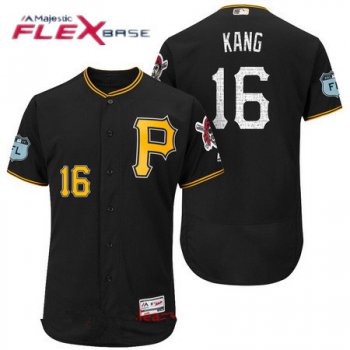 Men's Pittsburgh Pirates #16 Jung Ho Kang Black 2017 Spring Training Stitched MLB Majestic Flex Base Jersey