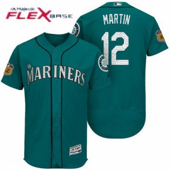 Men's Seattle Mariners #12 Leonys Martin Teal Green 2017 Spring Training Stitched MLB Majestic Flex Base Jersey