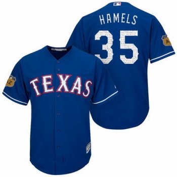 Men's Texas Rangers #35 Cole Hamels Royal Blue 2017 Spring Training Stitched MLB Majestic Cool Base Jersey