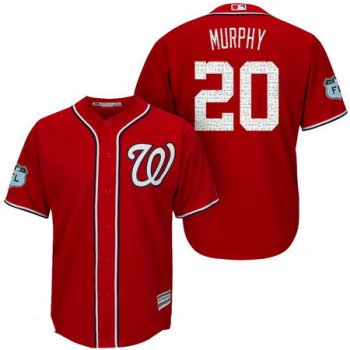 Men's Washington Nationals #20 Daniel Murphy Red 2017 Spring Training Stitched MLB Majestic Cool Base Jersey