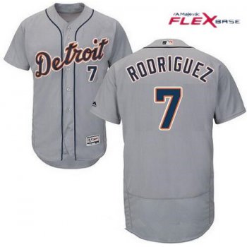 Men's Detroit Tigers #7 Ivan Rodriguez Retired Gray Stitched MLB Majestic Flex Base Jersey