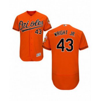 Men's Majestic Baltimore Orioles #43 Mike Wright Jr. Authentic Orange Alternate Flex Base Jersey