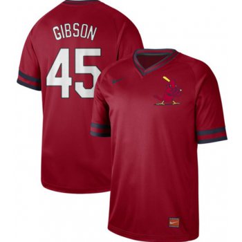 Cardinals #45 Bob Gibson Red Authentic Cooperstown Collection Stitched Baseball Jersey