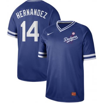 Dodgers #14 Enrique Hernandez Royal Authentic Cooperstown Collection Stitched Baseball Jersey