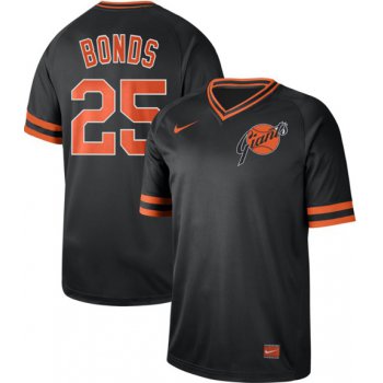 Giants #25 Barry Bonds Black Authentic Cooperstown Collection Stitched Baseball Jersey