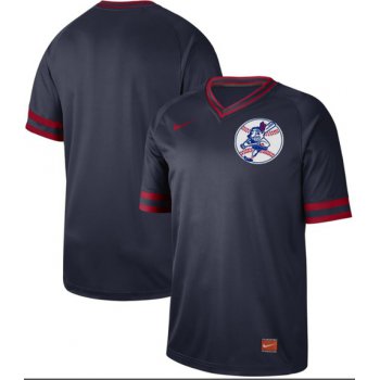 Indians Blank Navy Authentic Cooperstown Collection Stitched Baseball Jersey