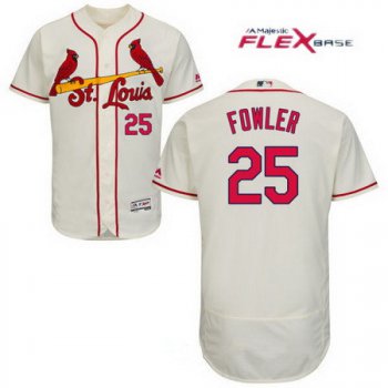 Men's St. Louis Cardinals #25 Dexter Fowler Cream Stitched MLB Majestic Flex Base Jersey