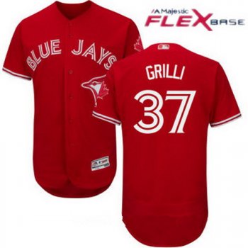 Men's Toronto Blue Jays #37 Jason Grilli Red Stitched MLB 2017 Majestic Flex Base Jersey