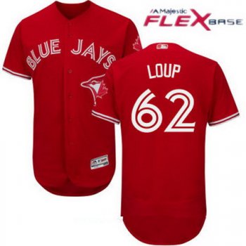 Men's Toronto Blue Jays #62 Aaron Loup Red Stitched MLB 2017 Majestic Flex Base Jersey