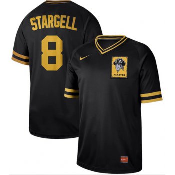 Pirates #8 Willie Stargell Black Authentic Cooperstown Collection Stitched Baseball Jersey