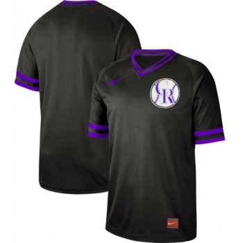 Rockies Blank Black Authentic Cooperstown Collection Stitched Baseball Jersey
