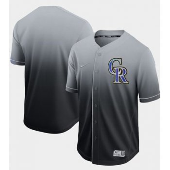 Rockies Blank Black Fade Authentic Stitched Baseball Jersey