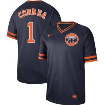 Astros #1 Carlos Correa Navy Authentic Cooperstown Collection Stitched Baseball Jersey