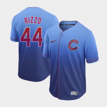 Men's Chicago Cubs 44 Anthony Rizzo Blue Drift Fashion Jersey