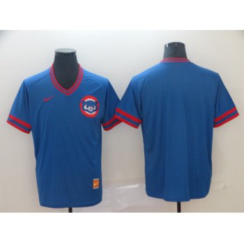 Men's Chicago Cubs Blank Blue Throwback Jersey