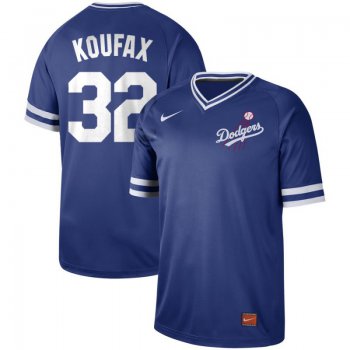 Men's Los Angeles Dodgers 32 Sandy Koufax Blue Throwback Jersey