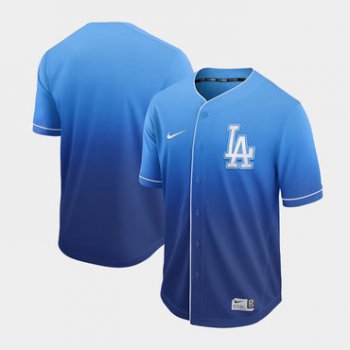 Men's Los Angeles Dodgers Blank Blue Drift Fashion Jersey
