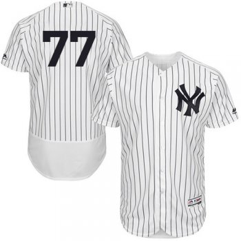 Men's New York Yankees #77 Clint Frazier White Strip Flexbase Authentic Collection Stitched Baseball Jersey