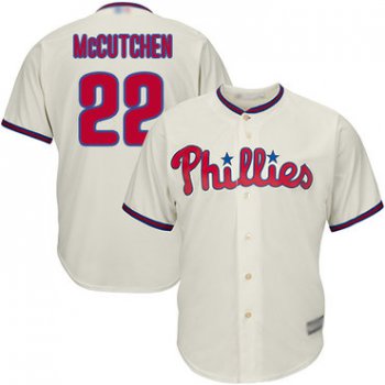 Men's Philadelphia Phillies #22 Andrew McCutchen Cream New Cool Base Stitched Baseball Jersey