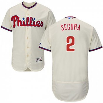 Men's Philadelphia Phillies #2 Jean Segura Cream Flex Base Alternate Collection Jersey