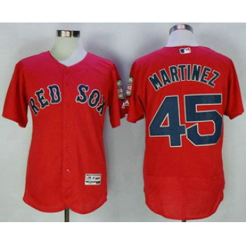 Men's Boston Red Sox #45 Pedro Martinez Retired Red Stitched MLB 2016 Majestic Flex Base Jersey