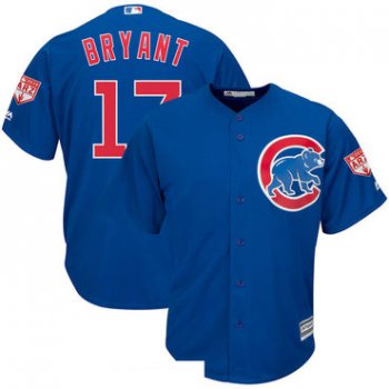 Men's Chicago Cubs 17 Kris Bryant Royal 2019 Spring Training Cool Base Jersey