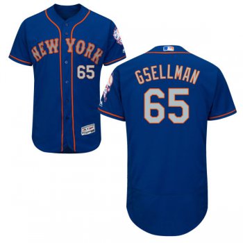 Men's New York Mets #65 Robert Gsellman Blue With Gray Stitched MLB 2016 Majestic Flex Base Jersey