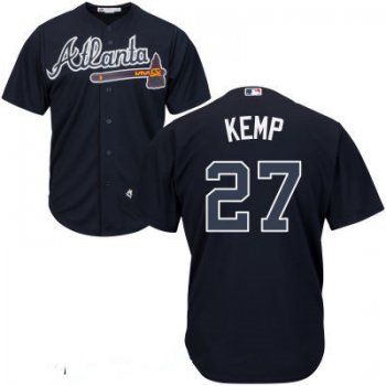 Men's Atlanta Braves #27 Matt Kemp Navy Blue Majestic Cool Base Stitched MLB Jersey