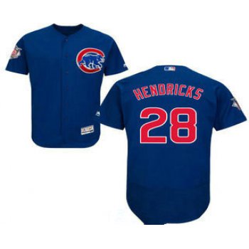 Men's Chicago Cubs #28 Kyle Hendricks Royal Blue Stitched MLB 2016 Majestic Flex Base Jersey