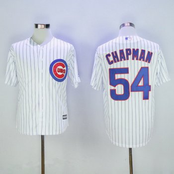 Men's Chicago Cubs #54 Aroldis Chapman White Home Stitched MLB 2016 Majestic Flex Base Jersey
