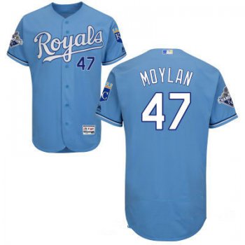 Men's Kansas City Royals #47 Peter Moylan Light Blue Stitched MLB 2016 Majestic Flex Base Jersey