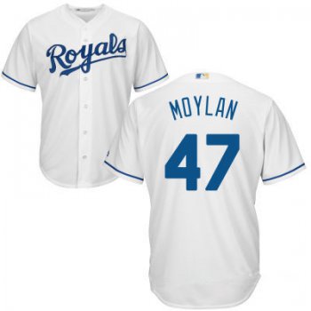 Men's Kansas City Royals #47 Peter Moylan White Home Stitched MLB Majestic Cool Base Jersey