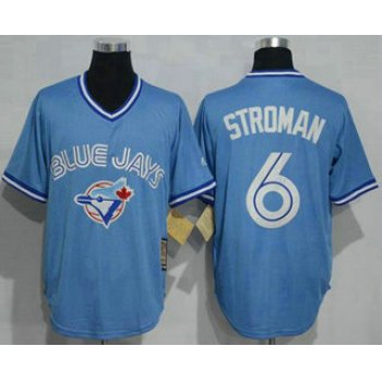 Men's Toronto Blue Jays #6 Marcus Stroman Light Blue Pullover Majestic Cool Base Cooperstown Collection Jersey
