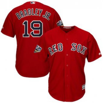 Men's Boston Red Sox #19 Jackie Bradley Jr. Majestic Scarlet 2018 World Series Cool Base Player Jersey