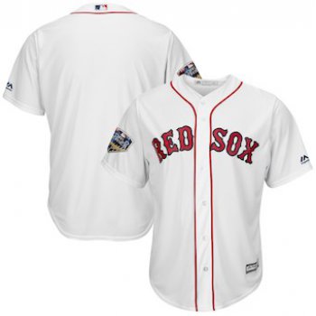 Men's Boston Red Sox Blank Majestic White 2018 World Series Cool Base Team Jersey