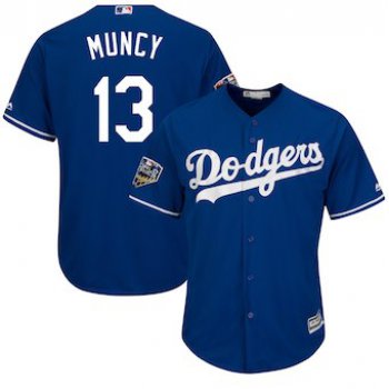 Men's Los Angeles Dodgers #13 Max Muncy Majestic Royal 2018 World Series Cool Base Player Jersey