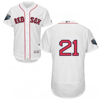 Red Sox #21 Roger Clemens White Flexbase Authentic Collection 2018 World Series Stitched MLB Jersey