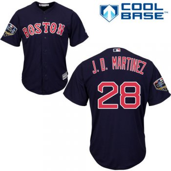 Red Sox #28 J. D. Martinez Navy Blue New Cool Base 2018 World Series Stitched MLB Jersey