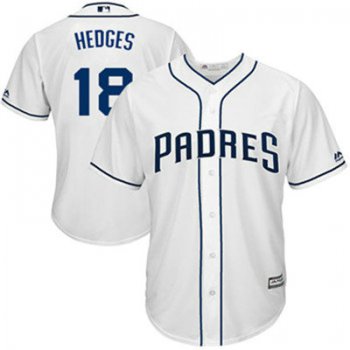 San Diego Padres 18 Austin Hedges White New Cool Base Stitched Baseball Jersey