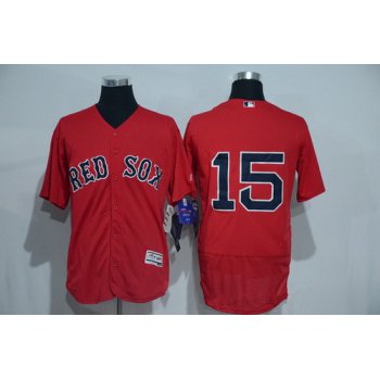Men's Boston Red Sox #15 Dustin Pedroia No Name Red 2016 Flexbase Majestic Baseball Jersey