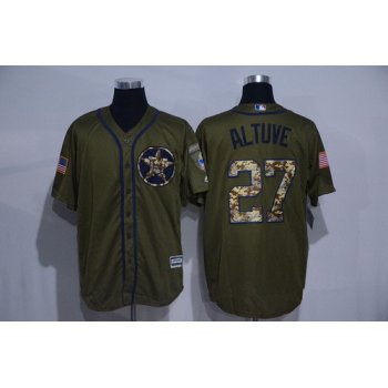Men's Houston Astros #27 Jose Altuve Green Salute to Service Cool Base Stitched MLB Jersey