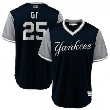 Men's New York Yankees 25 Gleyber Torres GT Majestic Navy 2018 Players' Weekend Cool Base Jersey