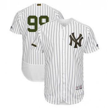 Men's New York Yankees 99 Aaron Judge Majestic White 2018 Memorial Day Authentic Collection Flex Base Player Jersey