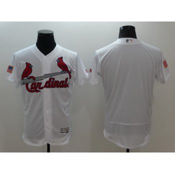 Men's St. Louis Cardinals Blank White Fashion Stars & Stripes 2016 Flexbase MLB Independence Day Jersey