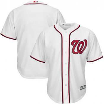 Men's Washington Nationals Blank Majestic White Home Big & Tall Cool Base Team Jersey