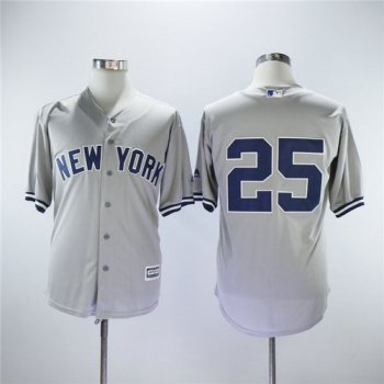 New York Yankees 25 Gleyber Torres Majestic Gray Cool Base Player Replica Jersey